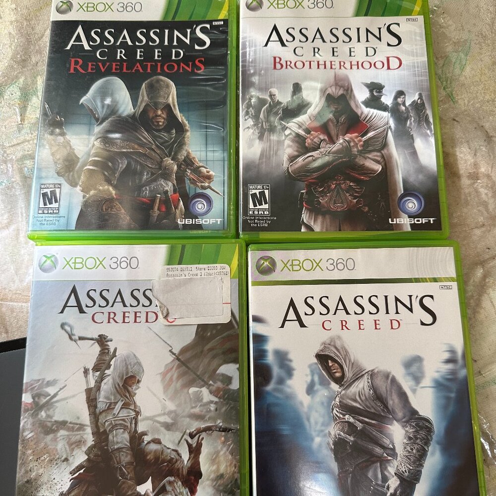 Lot of 4 Assassin's Creed Xbox 360 Games Revelations Brotherhood Assassin's Cree